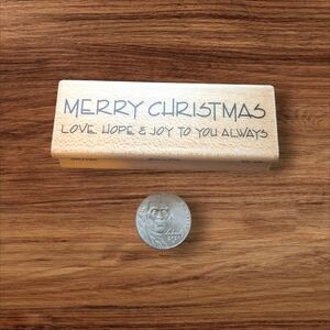 Merry Christmas Wooden Block Stamp